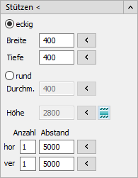 Bereich Stützen Linear AutoCAD