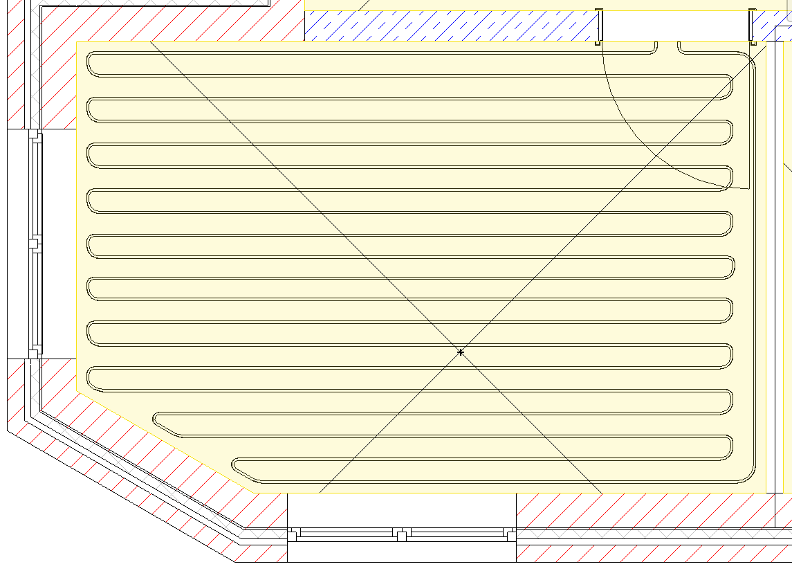 Ansicht Flächentemperierung Linear Revit