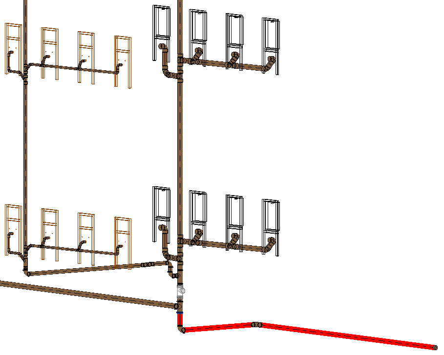 3D Modell Abwasser Linear Revit
