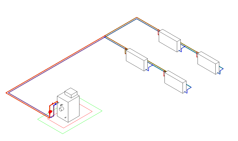 Heizungssystem klein Linear Revit