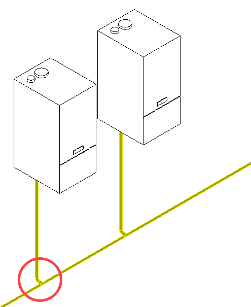 Rohre Gas Anschluss Linear Revit