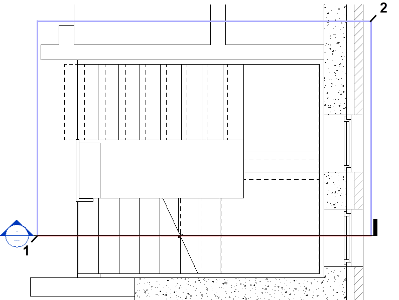 Horizontaler Schnitt Modell Linear Revit
