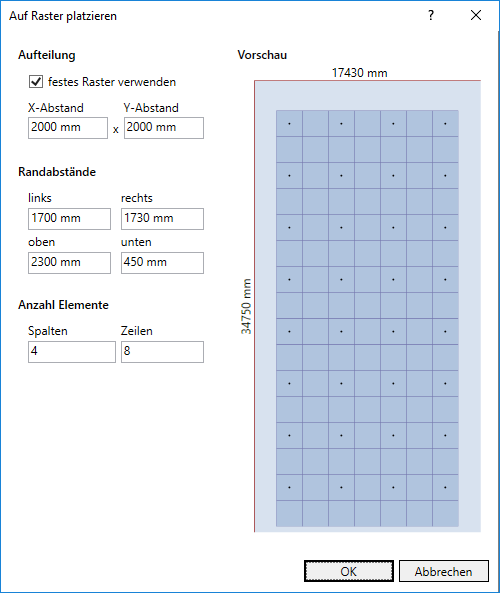 Auf Raster platzieren Linear Revit