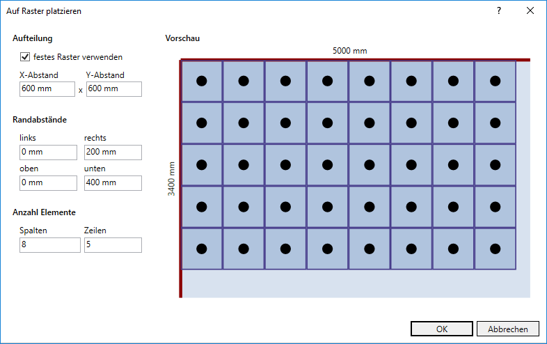 Dialog Auf Raster platzieren Linear Revit