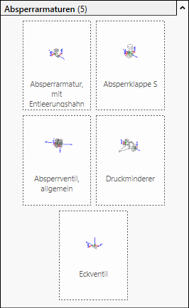 Bibliothek Tab Absperrarmaturen Linear Revit