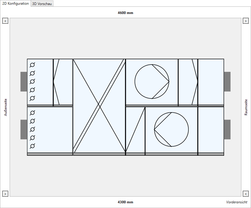 2D Konfiguration Lüftungsgerät Linear Revit