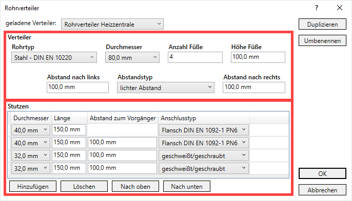 Rohrverteiler Heizzentrale Linear Revit