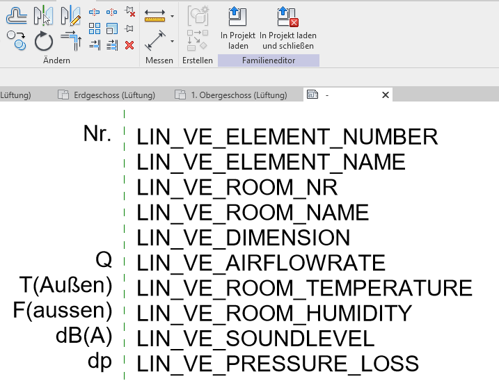 Beschrifter bearbeiten Linear Revit