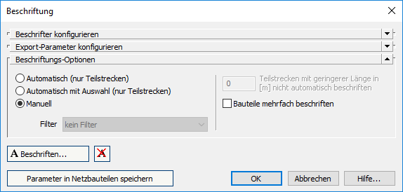 Dialog Beschriftung Linear Revit