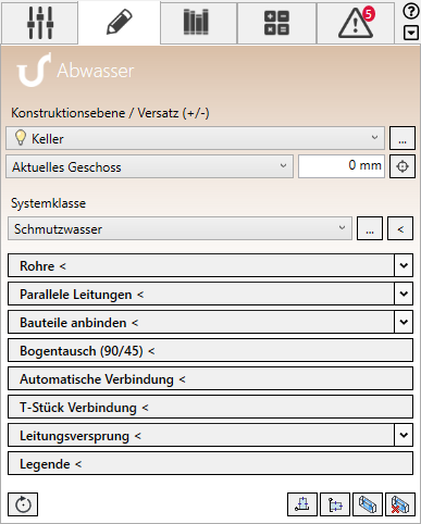 Konstruktions Tab Abwasser Linear Revit