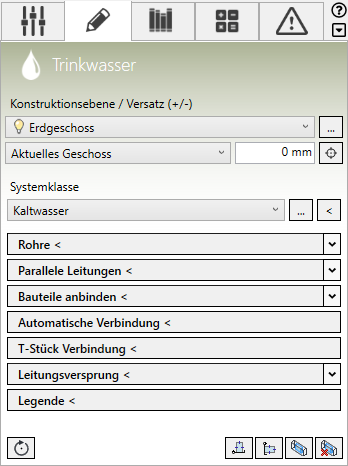 Konstruktion Tab Trinkwasser Linear Revit