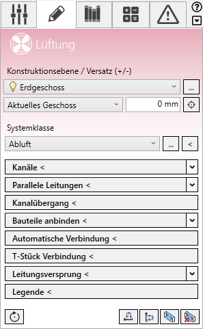 Konstruktion Tab Linear Revit