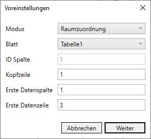 Dialog Voreinstellungen Linear Revit