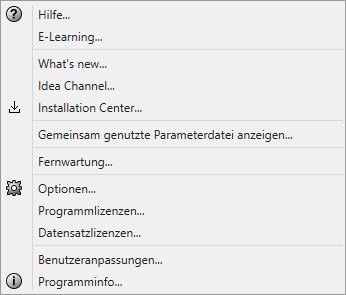 Kontextmenü Linear