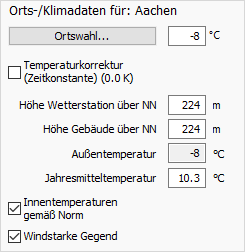 Ortsdaten Klimadaten Projekt Linear Building