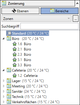 Bereich Zonierung Linear Revit