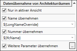 Datenübernahme Architekturräume Linear Revit