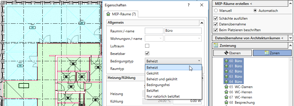 Eigenschaften Dialog Linear