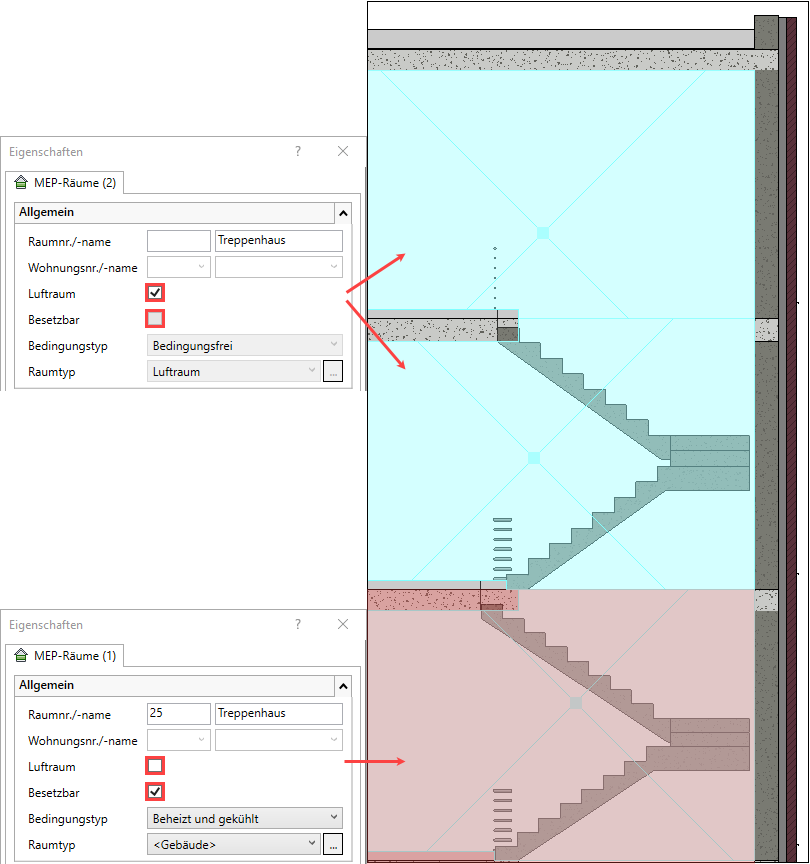 Lufträume MEP Linear Revit