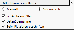 Konstruktion Tab MEP Räume erstellen Linear Revit