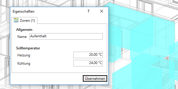 Dialog Eigenschaften Zonierung Linear Revit