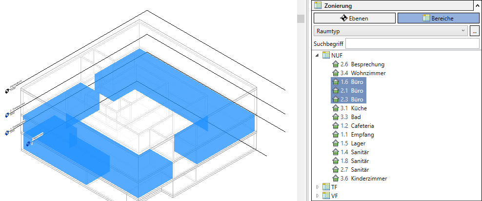 Bereich Zonierung Linear Revit
