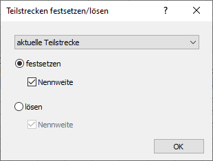 Dialog Teilstreckendaten festsetzen Linear Revit