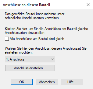 Dialog Anschlüsse Bauteil Linear Revit
