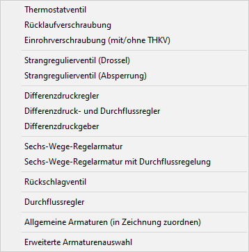 Kontextmenü Auswahl Linear
