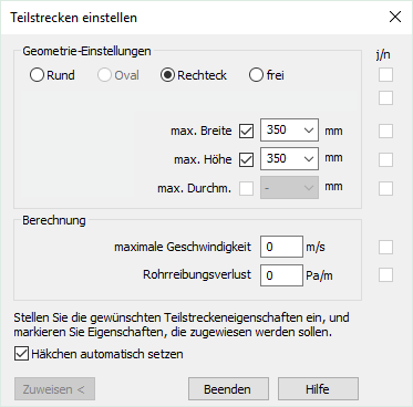 Teilstrecken einstellen Linear Revit