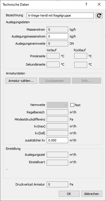 Technische Daten 6 Wege Ventil Linear Revit