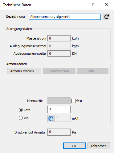 Technische Daten Absperrarmaturen Linear Revit