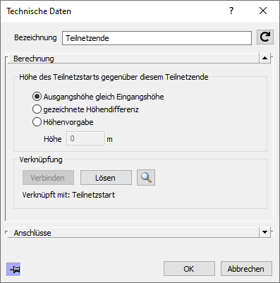 Dialog Technische Daten Teilnetz Linear Revit