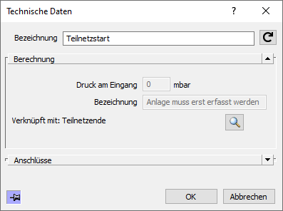 Dialog Technische Daten Teilnetz Linear Revit