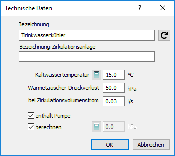 Dialog Technische Daten Linear AutoCAD