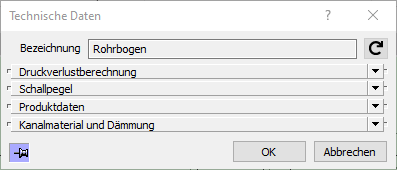 Dialog Technische Daten Linear Revit