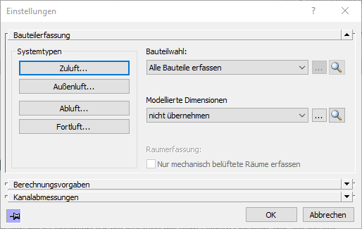 Dialog Einstellungen Linear Revit