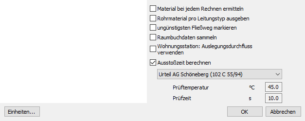 Dialog Einstellungen Berechnungsvorgaben Linear Revit