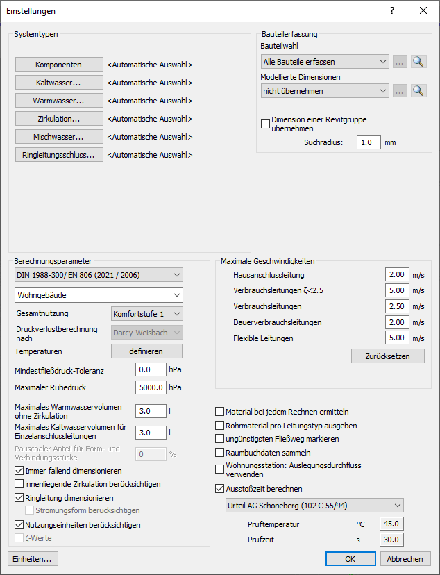 Dialog Einstellungen Linear