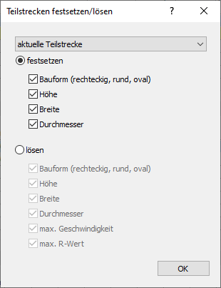 Teilstrecken festsetzen Linear Revit