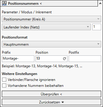 Positionsnummern Werk Montage Linear Revit
