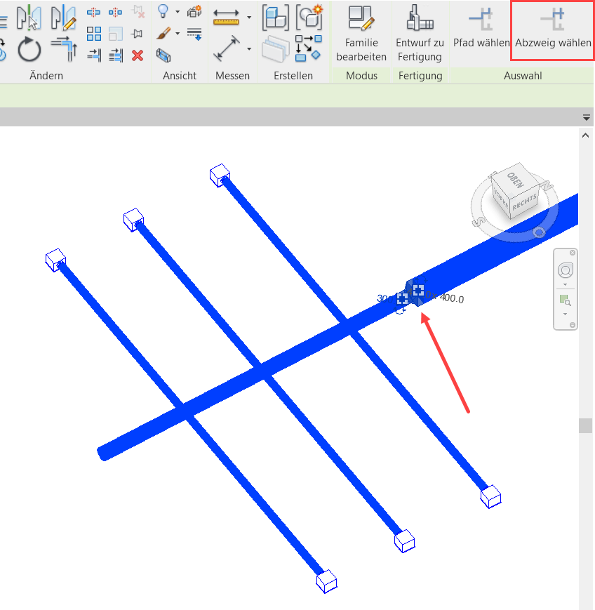 Abzweig wählen Linear Revit