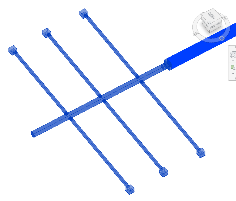 Ansicht Luftkanal Abzweig Linear Revit