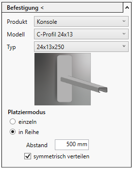 Befestigung Bereich Linear Revit