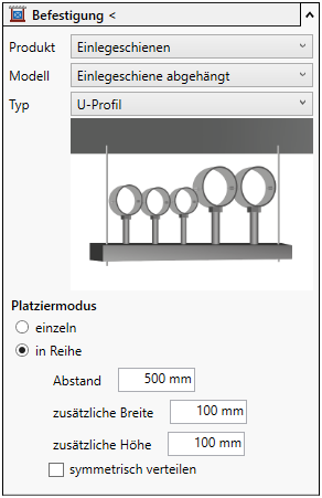 Menü Befestigung Linear Revit