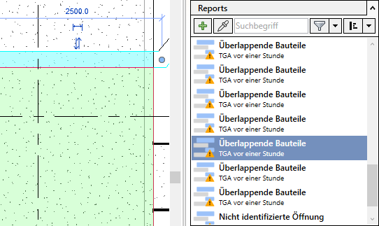 Bereich Reports Linear Revit