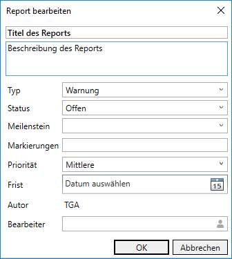 Report bearbeiten Linear Revit