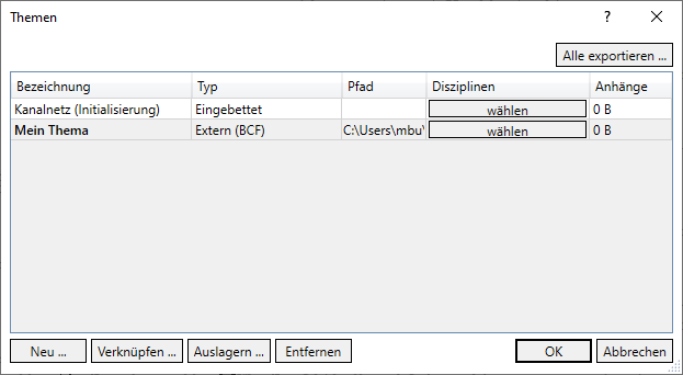 Themen Linear Revit