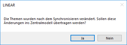 Dialog Hinweis Synchro Linear Revit