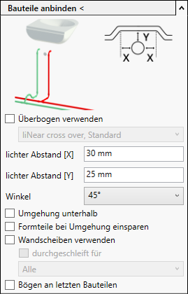 Bauteile anbinden Trinkwasser Linear Revit